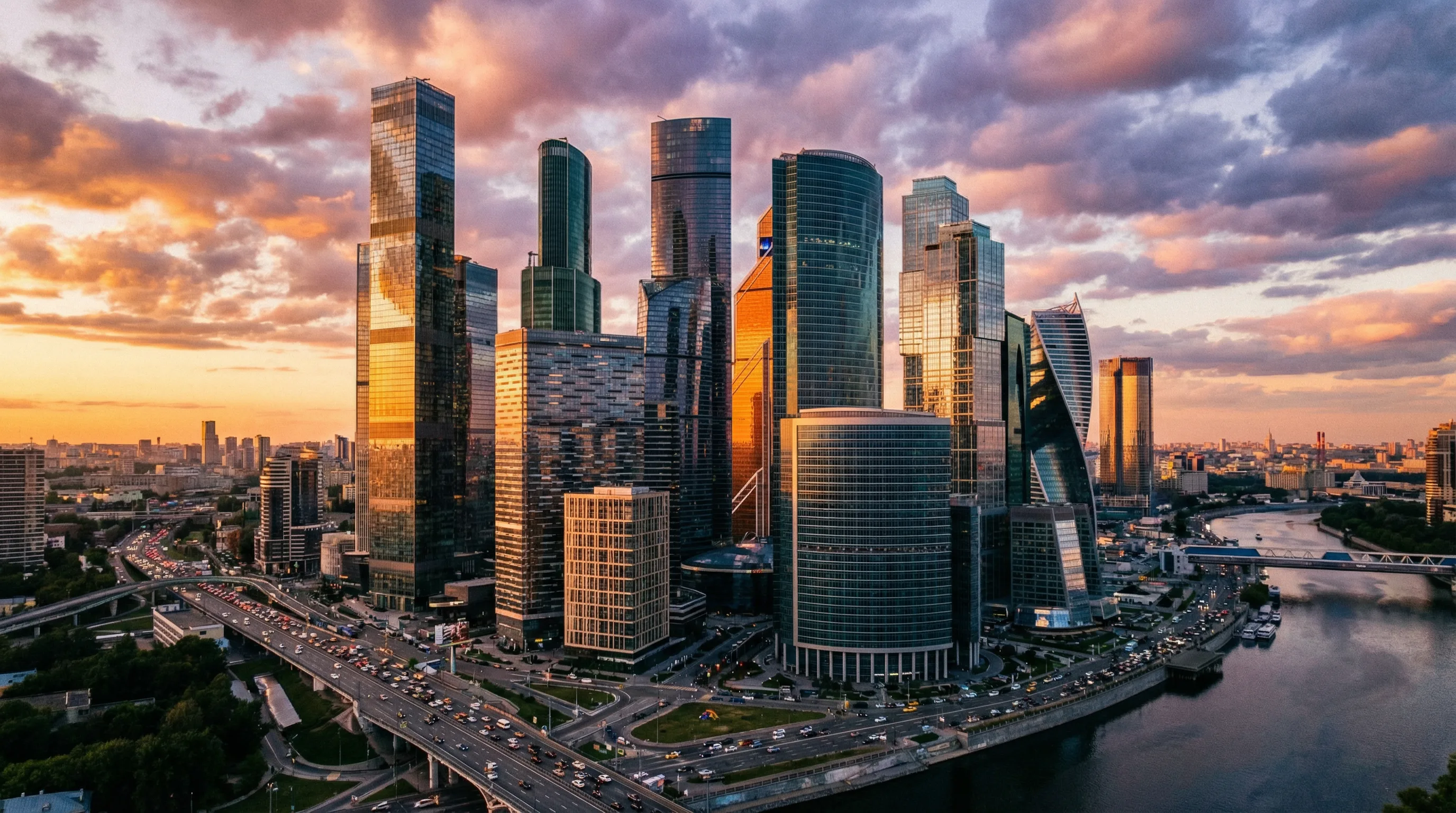 精彩视频精选视频 - 都市黄昏航拍全景